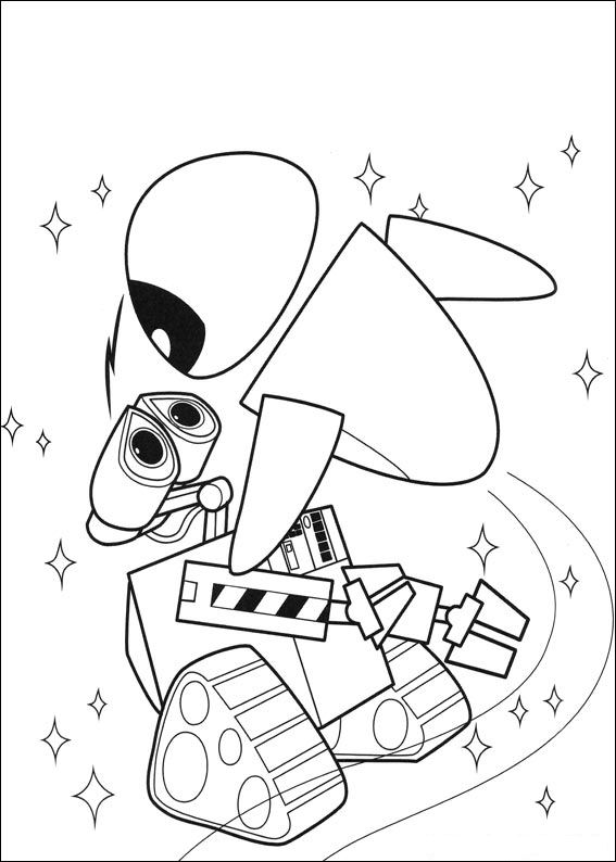 Plansa de colorat cu Wall E 27 20